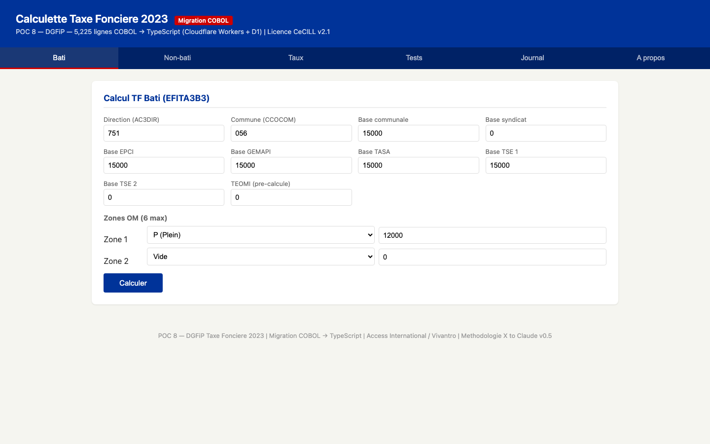 DGFiP — Sovereign tax calculator